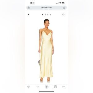 Bardot Capri Diamonte Slip Dress in Canary Yellow
